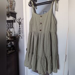 Torrid Olive Green Button-Front Dress